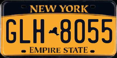 NY license plate GLH8055