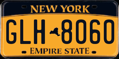 NY license plate GLH8060