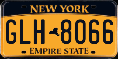 NY license plate GLH8066