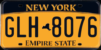 NY license plate GLH8076