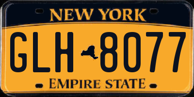 NY license plate GLH8077