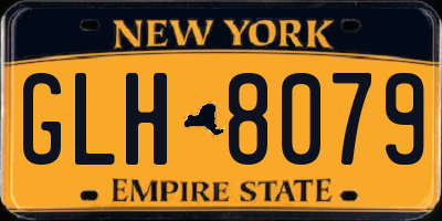 NY license plate GLH8079