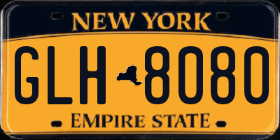 NY license plate GLH8080