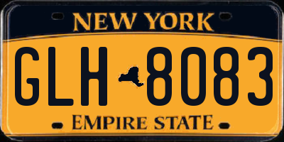 NY license plate GLH8083