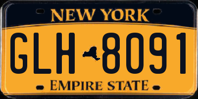 NY license plate GLH8091