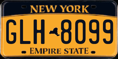 NY license plate GLH8099