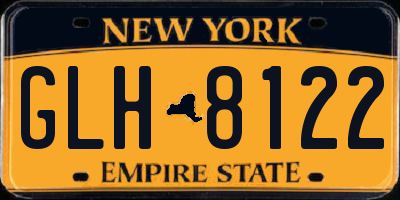NY license plate GLH8122