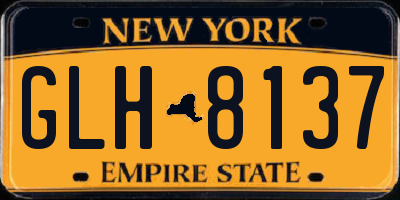NY license plate GLH8137