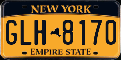 NY license plate GLH8170