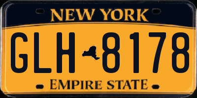 NY license plate GLH8178