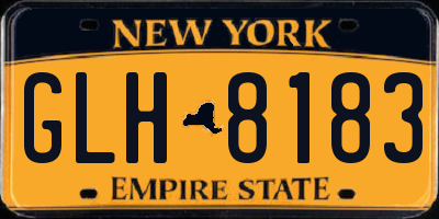 NY license plate GLH8183