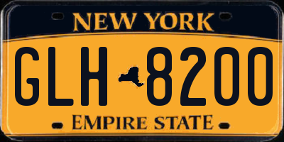 NY license plate GLH8200