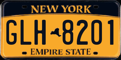 NY license plate GLH8201