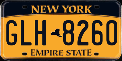 NY license plate GLH8260