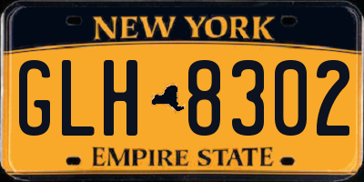 NY license plate GLH8302