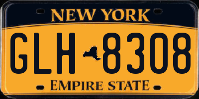 NY license plate GLH8308