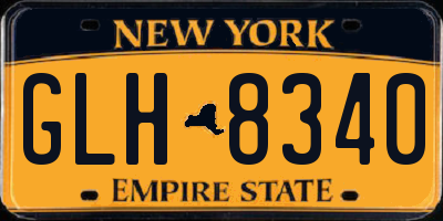 NY license plate GLH8340