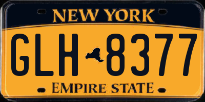 NY license plate GLH8377