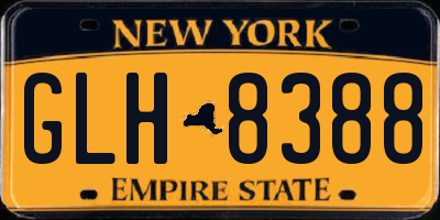 NY license plate GLH8388