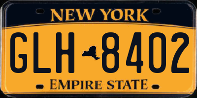 NY license plate GLH8402
