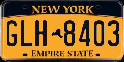 NY license plate GLH8403