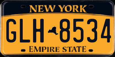 NY license plate GLH8534