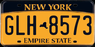 NY license plate GLH8573