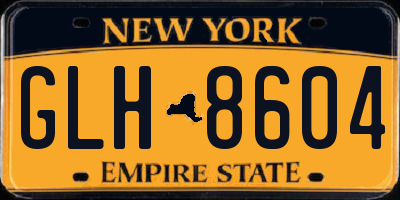 NY license plate GLH8604