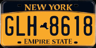 NY license plate GLH8618