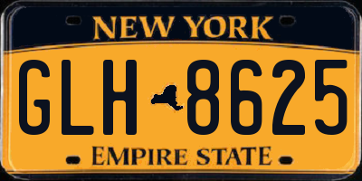 NY license plate GLH8625