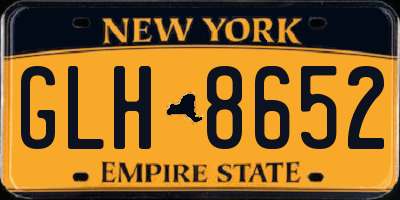 NY license plate GLH8652