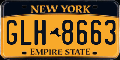 NY license plate GLH8663