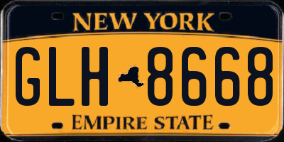 NY license plate GLH8668