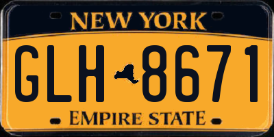 NY license plate GLH8671