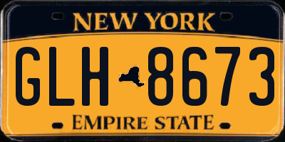 NY license plate GLH8673