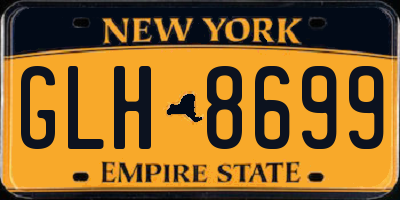 NY license plate GLH8699