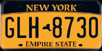 NY license plate GLH8730
