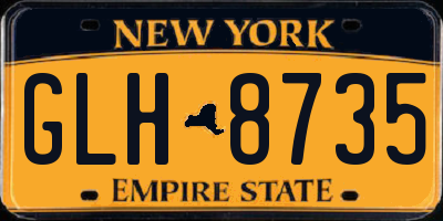 NY license plate GLH8735