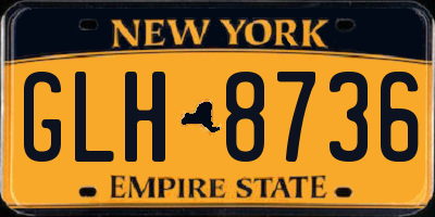 NY license plate GLH8736