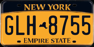 NY license plate GLH8755