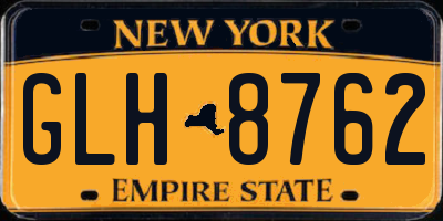 NY license plate GLH8762