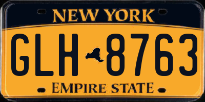 NY license plate GLH8763