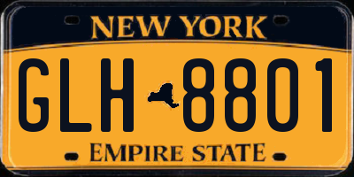 NY license plate GLH8801