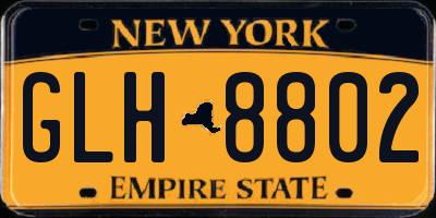 NY license plate GLH8802