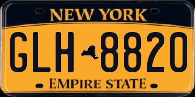 NY license plate GLH8820