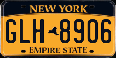 NY license plate GLH8906