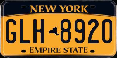 NY license plate GLH8920