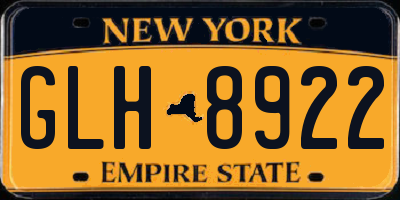 NY license plate GLH8922