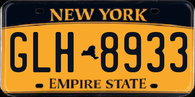 NY license plate GLH8933
