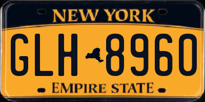 NY license plate GLH8960